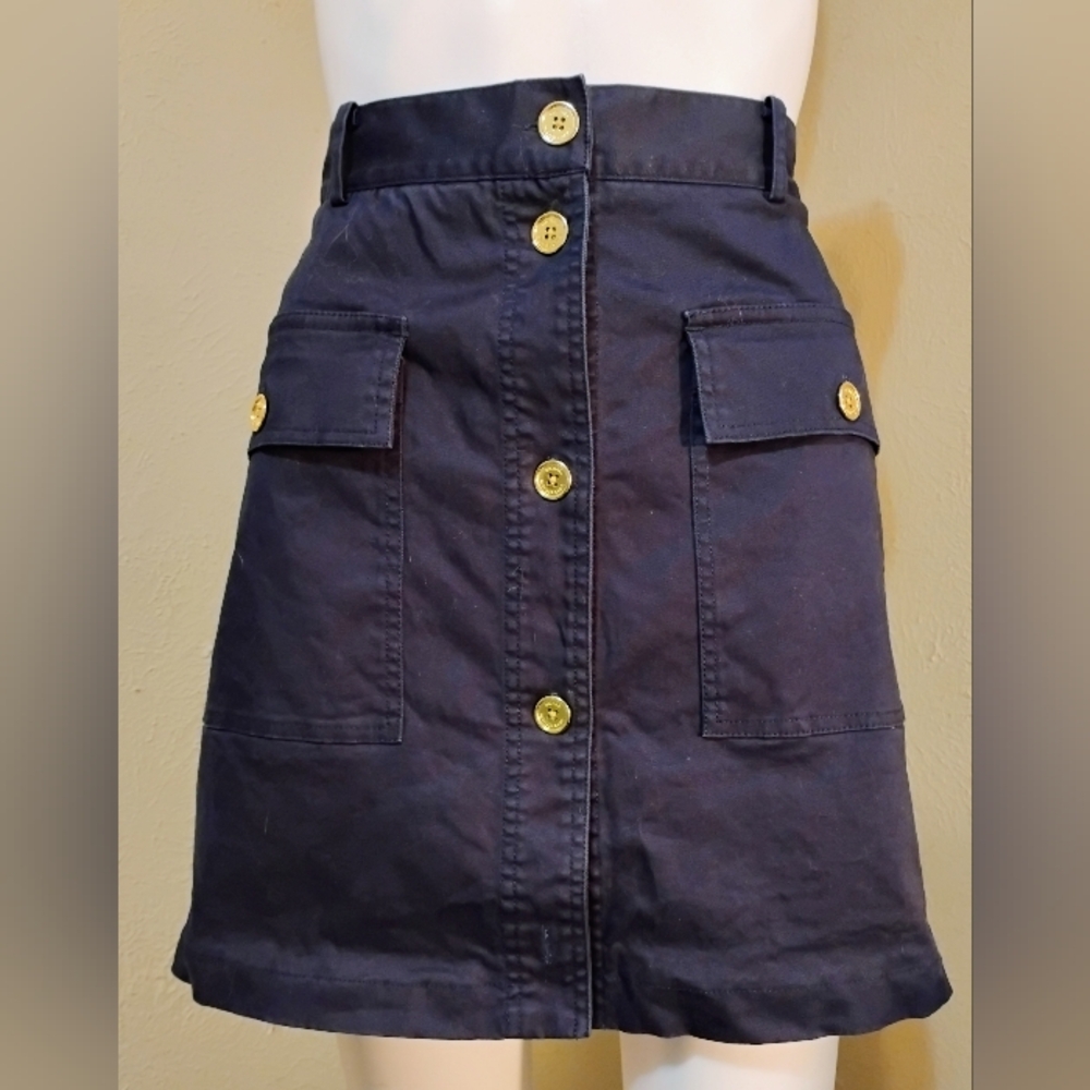 Michael Michael Kors A-Line Skirt with Gold Buttons